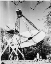 The first radio telescope: a 9-meter (30 ft) dish built by Grote Reber in his backyard in 1937