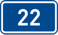 Sign of 1st class road 22 in the Czech Republic