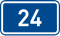 Sign of 1st class road 24 in the Czech Republic