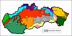 Poloha v rámci Slovenska (šedé šrafování)