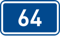 Sign of 1st class road 64 in the Czech Republic