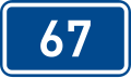 Sign of 1st class road 67 in the Czech Republic