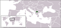 A map showing the location of North Macedonia