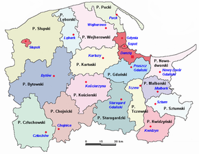 Hartă de poziționare pentru Voievodatul Pomerania Województwo pomorskie Pòmòrsczé wòjewództwò