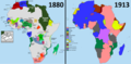 Expansion coloniale européenne de 1880 à 1913.