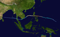 Typhoon Durian track map