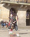 Piper playing by the Royal Palace of Amsterdam.