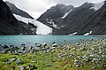 19.4.-25.4.: Der See von Tarfala mit dem Kebnepakteglaciär und dem Kaskasapakte (2076 m)