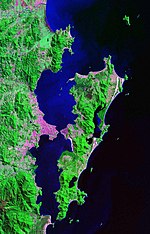 Vue satellite de l'île de Santa Catarina