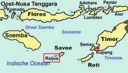 Ligging van Raijua in de provincie Oost-Nusa Tenggara