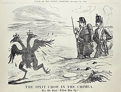 «Розсічена російська ворона в Криму», плакат 1855 року