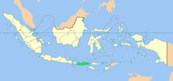 Kaart van de Provincie West-Nusa Tenggara in Indonesië