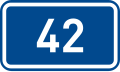 Sign of 1st class road 42 in the Czech Republic