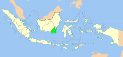 Kaart van de Provincie Zuid-Kalimantan in Indonesië