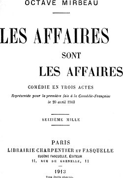 Image illustrative de l’article Les affaires sont les affaires (pièce de théâtre)