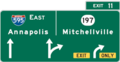 Interchange Guide sign, Maryland