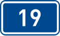 Sign of 1st class road 19 in the Czech Republic