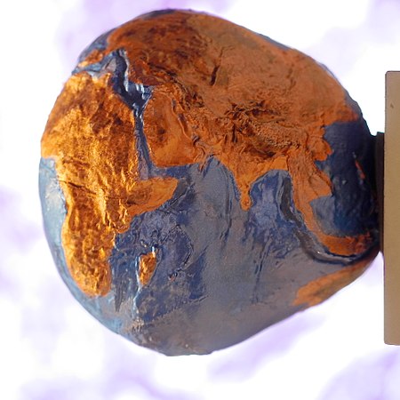 Three-dimensionales model of the so-called "Potsdamer Kartoffel" (Potato of Potsdam) with a 15000 times magnification of the surface's level of the earth, Potsdam (2017)