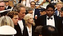 Michael Zelniker, Clint Eastwood, Sondra Locke and Forest Whitaker promoting the film "Bird" at the Cannes film festival.