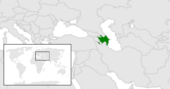 Umístění Ázerbájdžánu na mapě světa