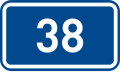 Sign of 1st class road 38 in the Czech Republic