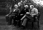 Roosevelt, İnönü och Churchill vid Andra Kairokonferensen 4-6 december 1943