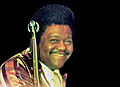 Fats Domino in 1977 geboren op 26 februari 1928