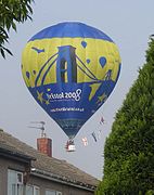 Hot air balloon over Yate, England