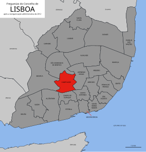 Localização no município de Lisboa