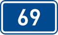 Sign of 1st class road 69 in the Czech Republic