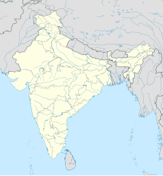 Mapa konturowa Indii, po lewej nieco na dole znajduje się punkt z opisem „Hubballi-Dharwad”