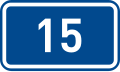 Sign of 1st class road 15 in the Czech Republic