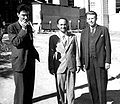 (L to R) J. Robert Oppenheimer, Enrico Fermi, and Ernest O. Lawrence