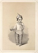 A little Mussulman girl, Calcutta, 1844 lithograph of a Muslim girl in India wearing Pyjamas and kurta; drawn by Emily Eden, wife of the Governor-General of India, George Eden