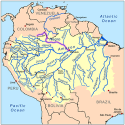 Río Negro v povodí Amazonky