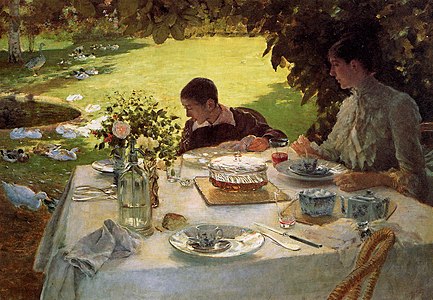 Déjeuner au jardin (1883). Pinacoteca De Nittis. Barletta.