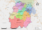 Carte des intercommunalités de l'Essonne en 2019.