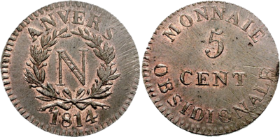 5 centimes 1814 d'Antwerp