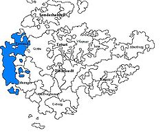 Sachsen-Eisenachs läge i Thüringen kring år 1672.