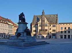 Market square with town hall