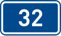 Sign of 1st class road 32 in the Czech Republic