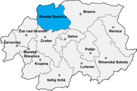 Poloha okresu Banská Bystrica v Banskobystrickom kraji (klikacia mapa)