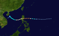 Typhoon Chebi (Queenie) track map