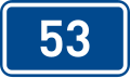 Sign of 1st class road 53 in the Czech Republic