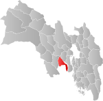 Mapa do condado de Viken com Drammen em destaque.