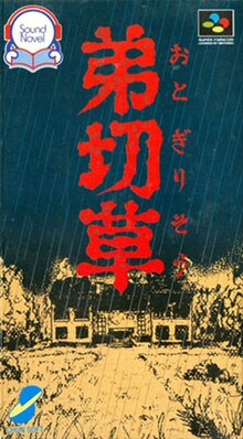 Cover art, showing a mansion exterior during a rainy evening. The game's title is written in a large, red font.