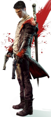 Dante, with a gun in each hand