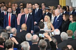 WASHINGTON, DC - JANUARY 20:  Singer Carrie Underwood performs "America the Beautiful" after President Donald Trump was sworn in  at the U.S. Capitol Rotunda on January 20, 2025 in Washington, DC. Donald Trump takes office for his second term as the 47th president of the United States. (Photo by Saul Loeb - Pool/Getty Images)