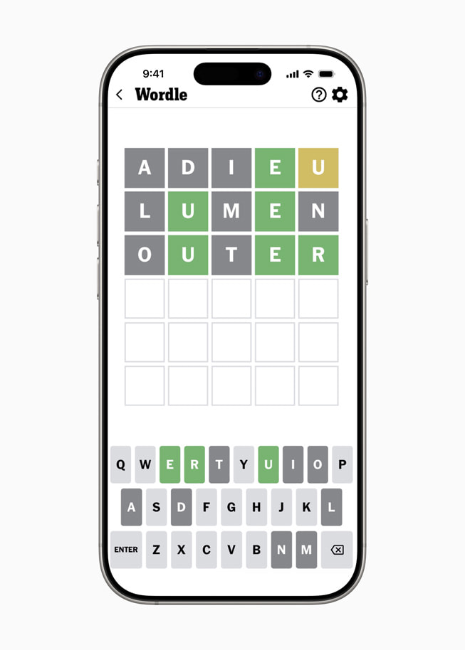 Tampilan dari NYT Games di iPhone 16 Pro.