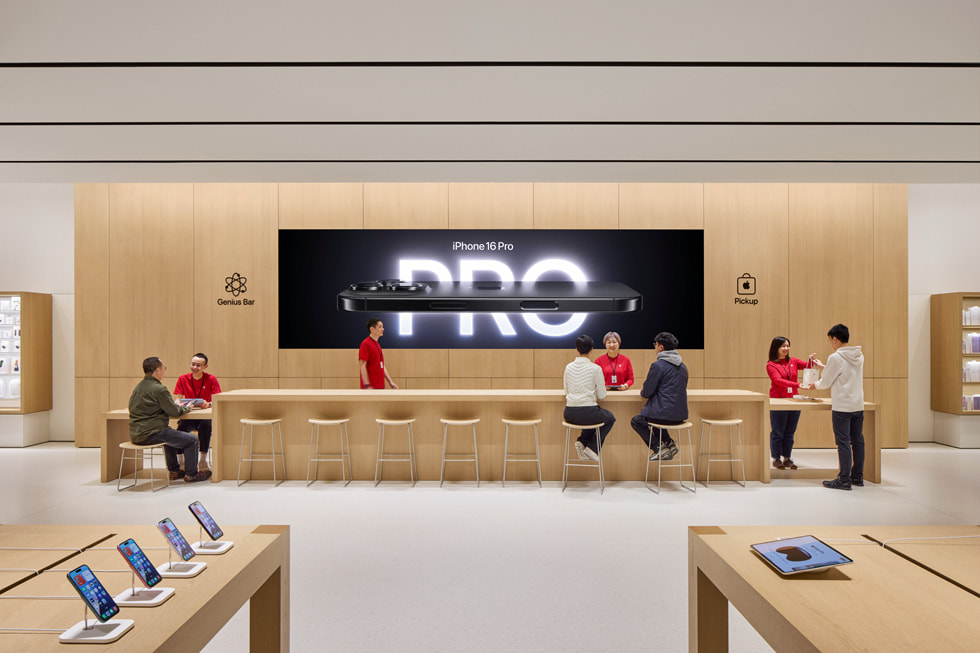 Area Genius Bar dan Apple Pickup di Apple MixC Hefei.